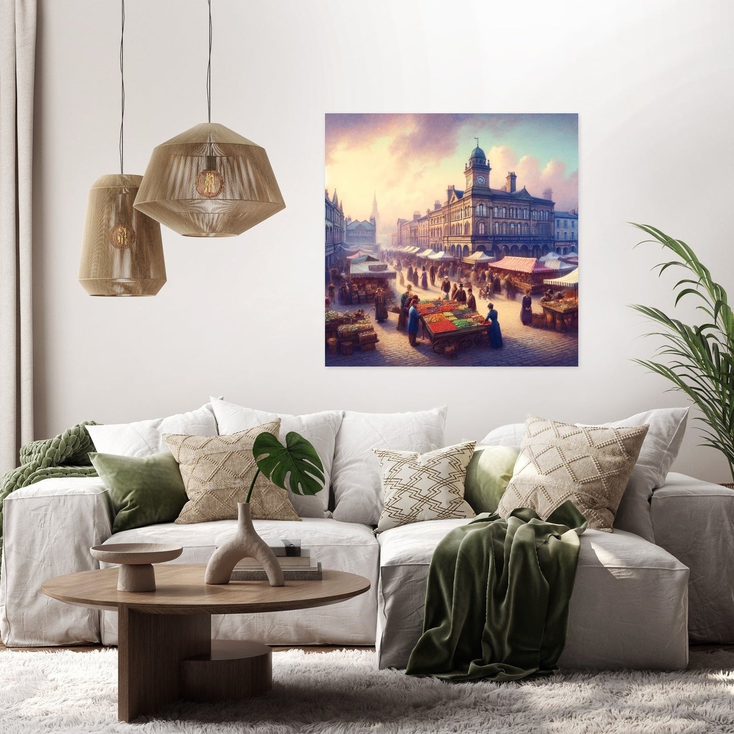 Rochdale Market Day Canvas