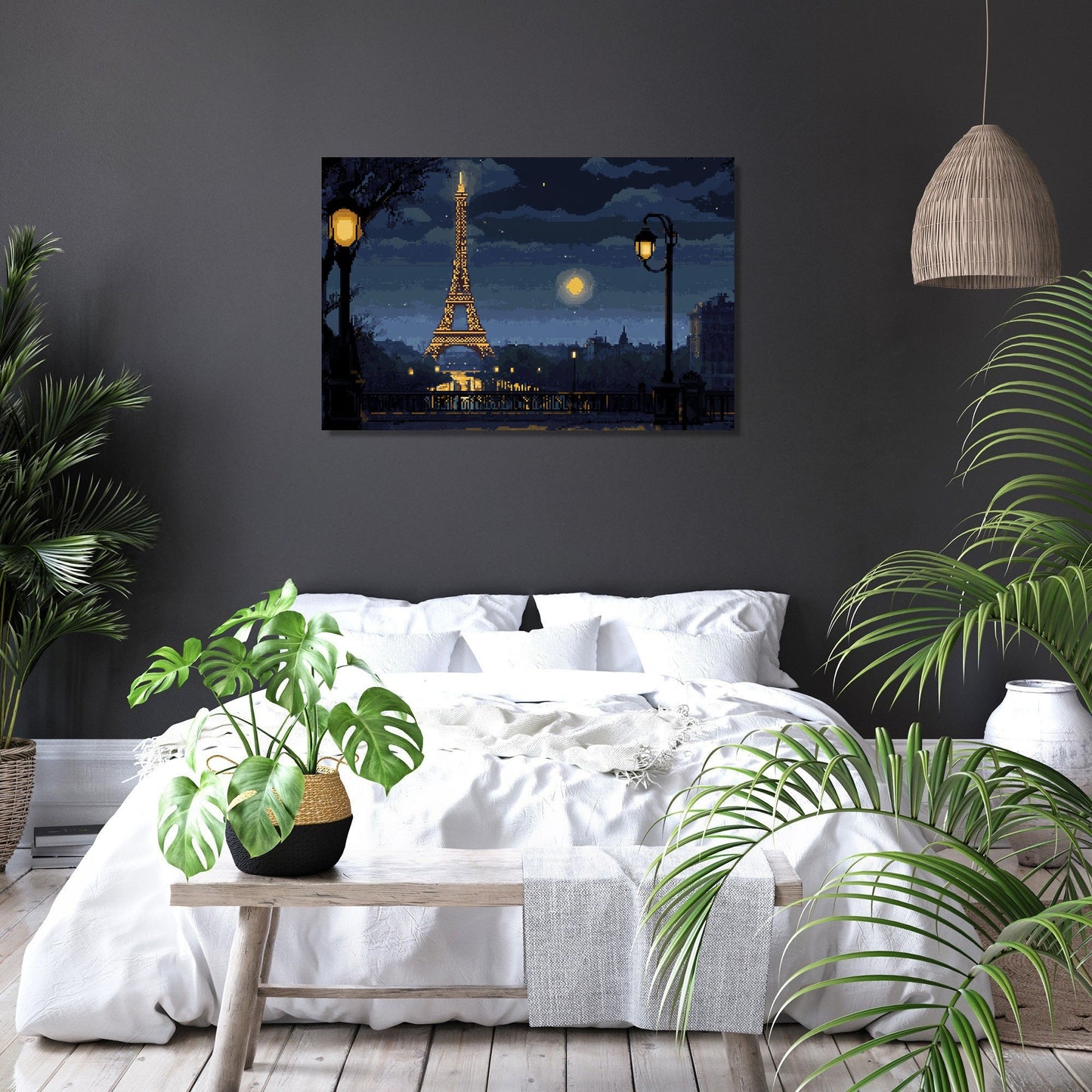 Eiffel Tower Night Canvas