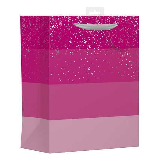 Large Gift Bag with Pink Stripes Design (W265 x H330 x D140 mm)