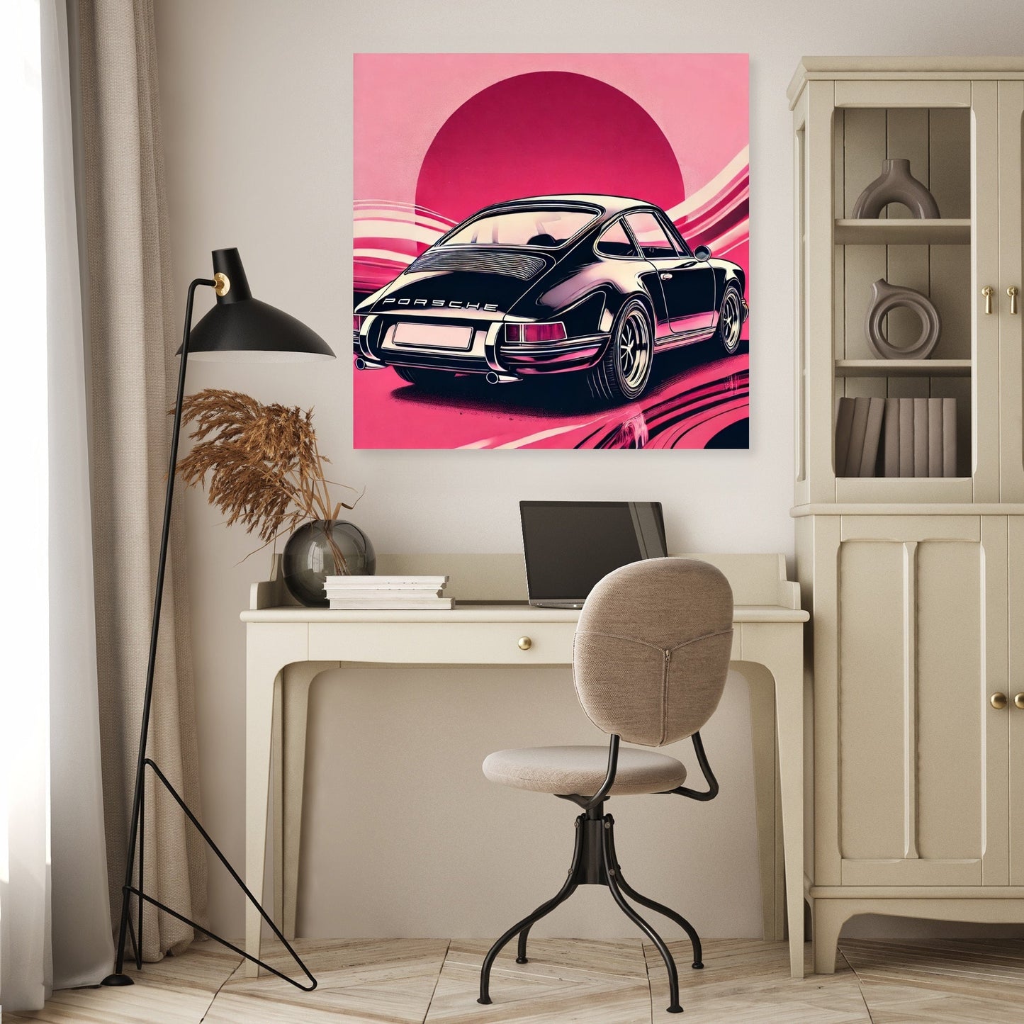 Modern Black Porsche Canvas