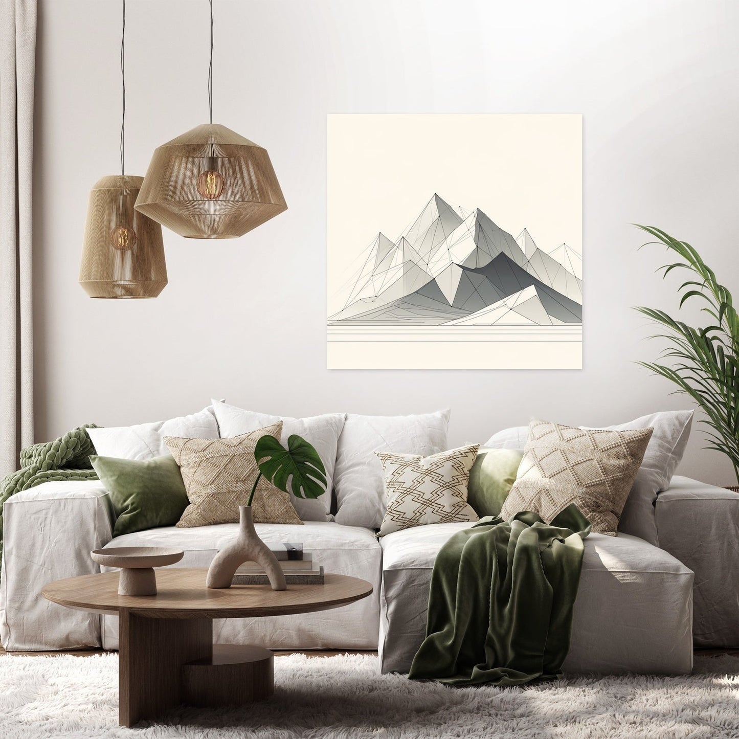 Geometric Peaks Canvas