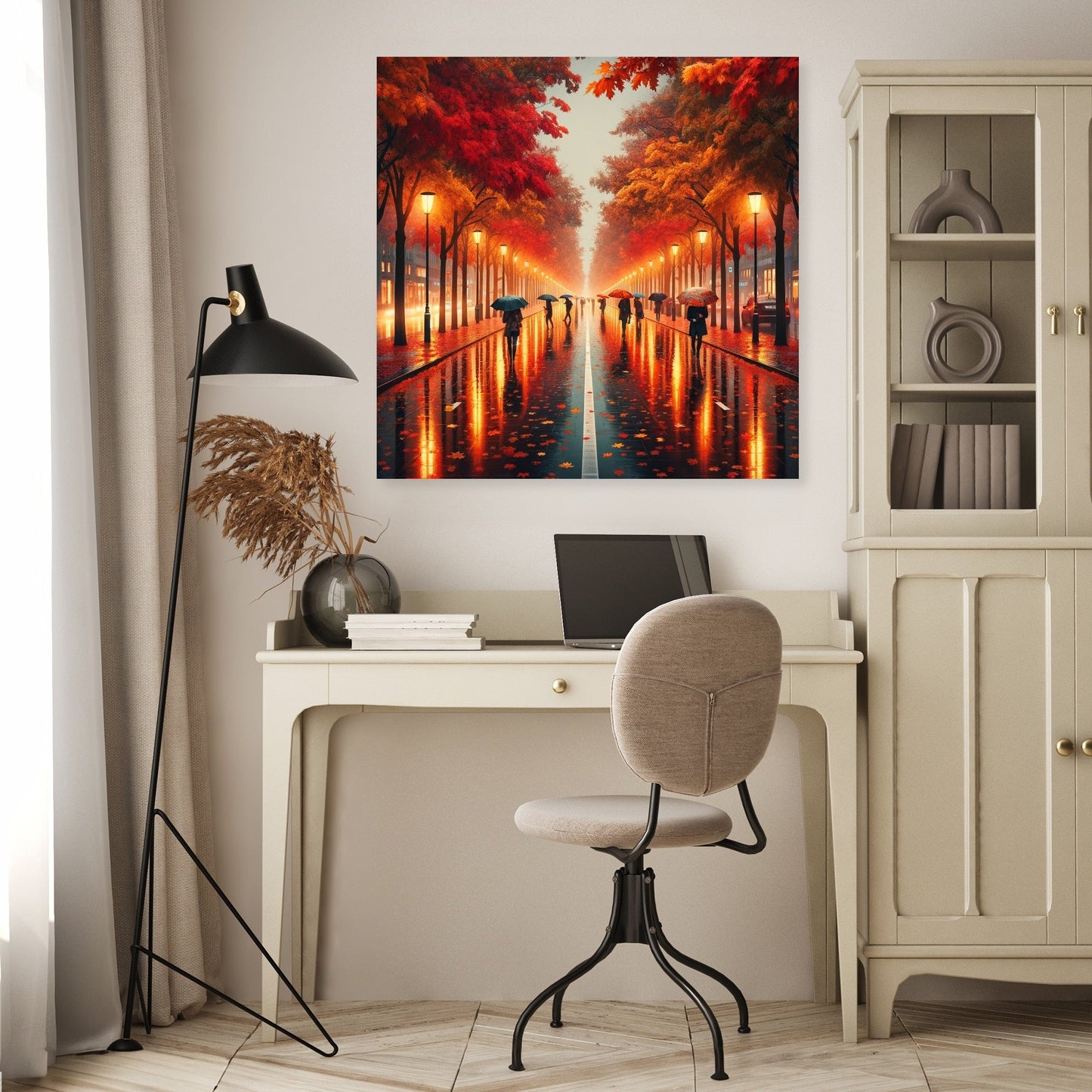 Autumn Rain Reflections Canvas
