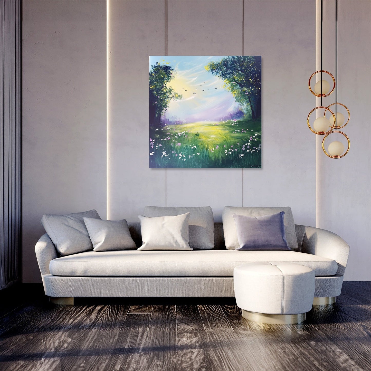 Morning Mist Meadow Canvas
