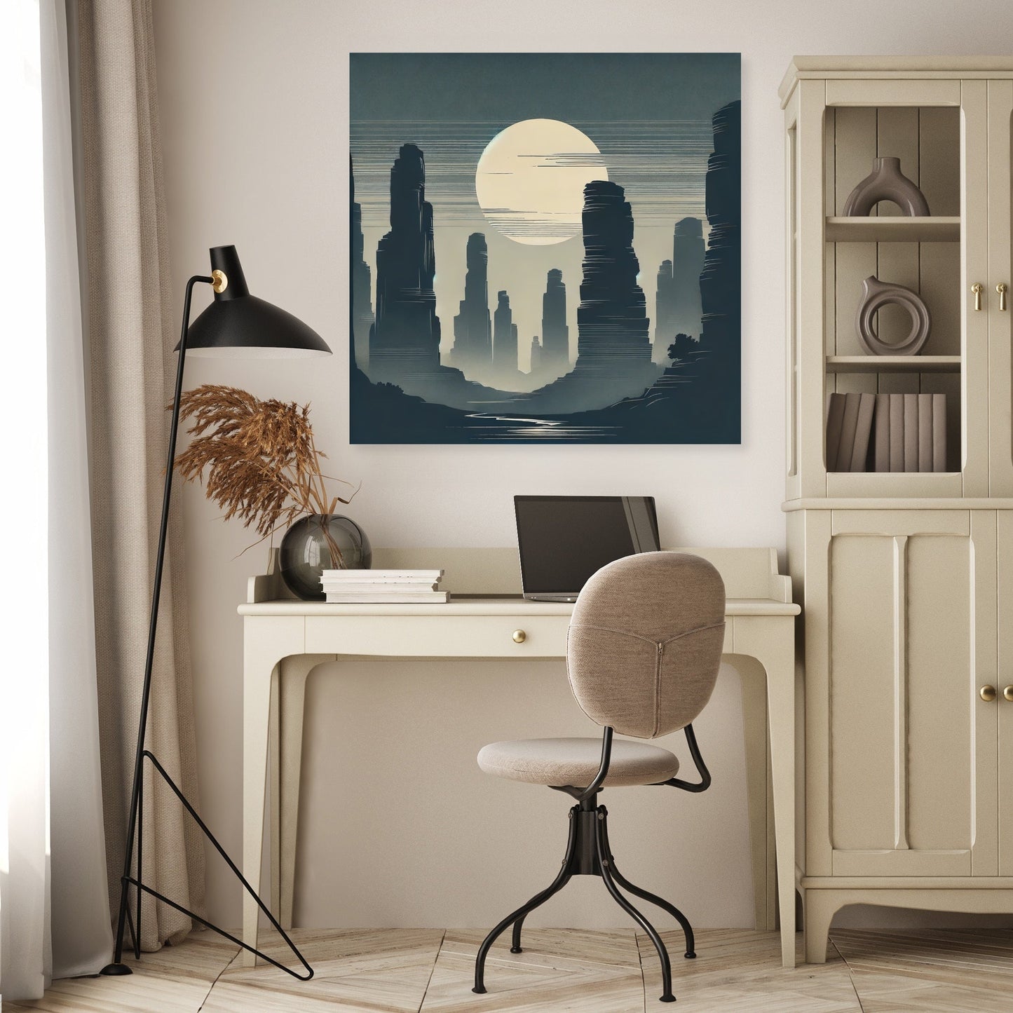 Misty Sandstone Pillars Canvas