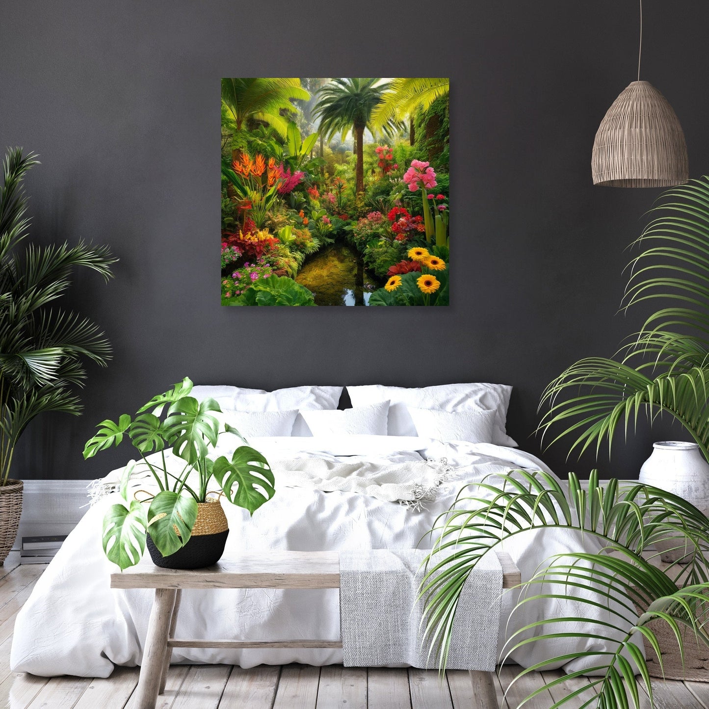 Tropical Garden Oasis Canvas