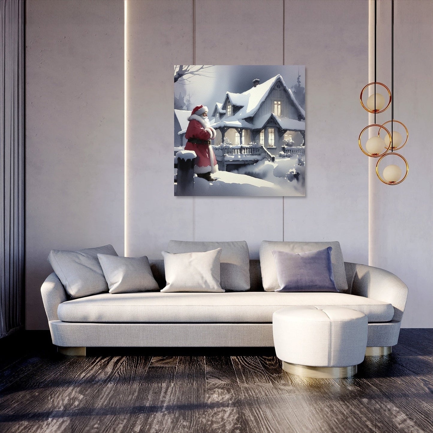 Sombre Santa's Silent Night Canvas