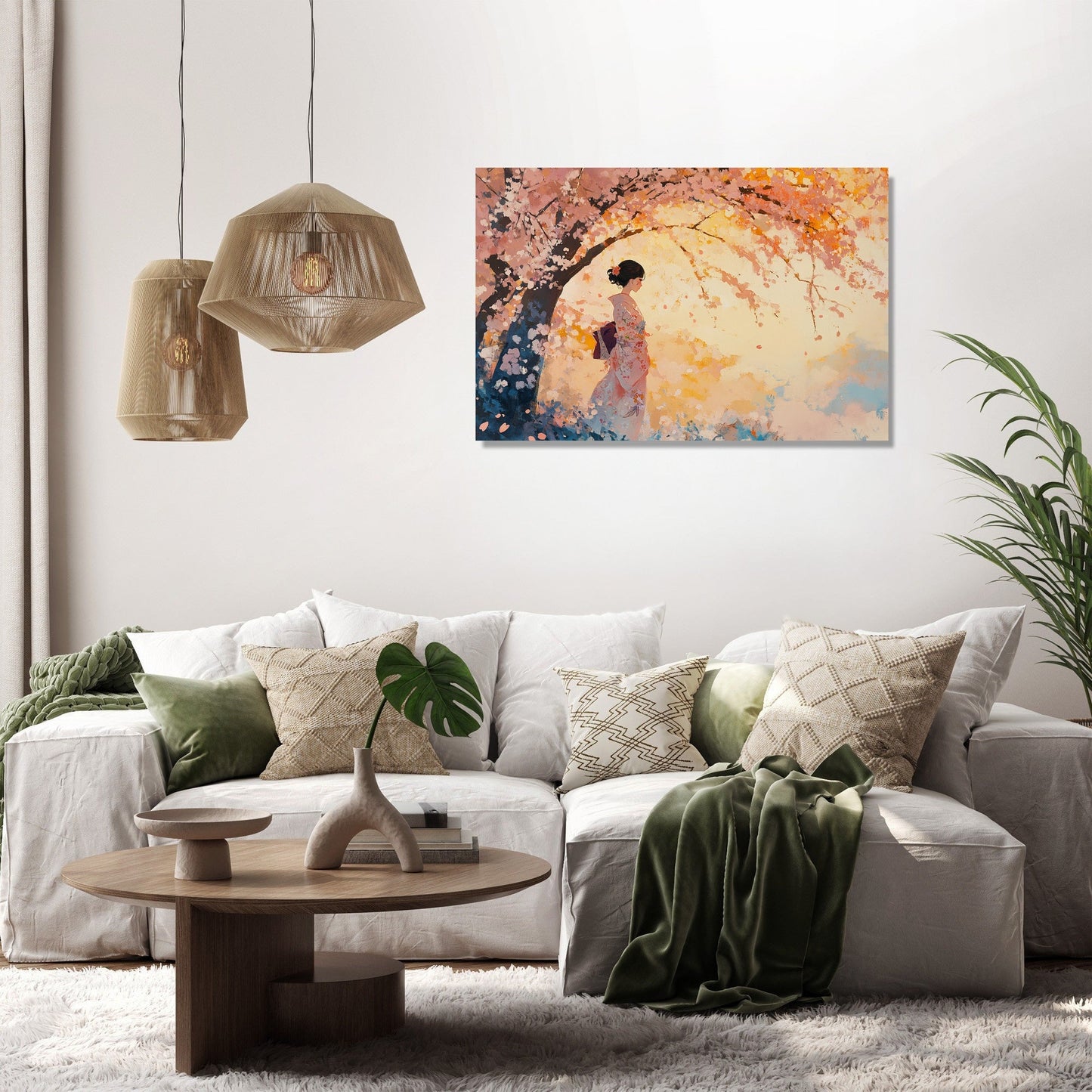 Sakura Sunset Stroll Canvas