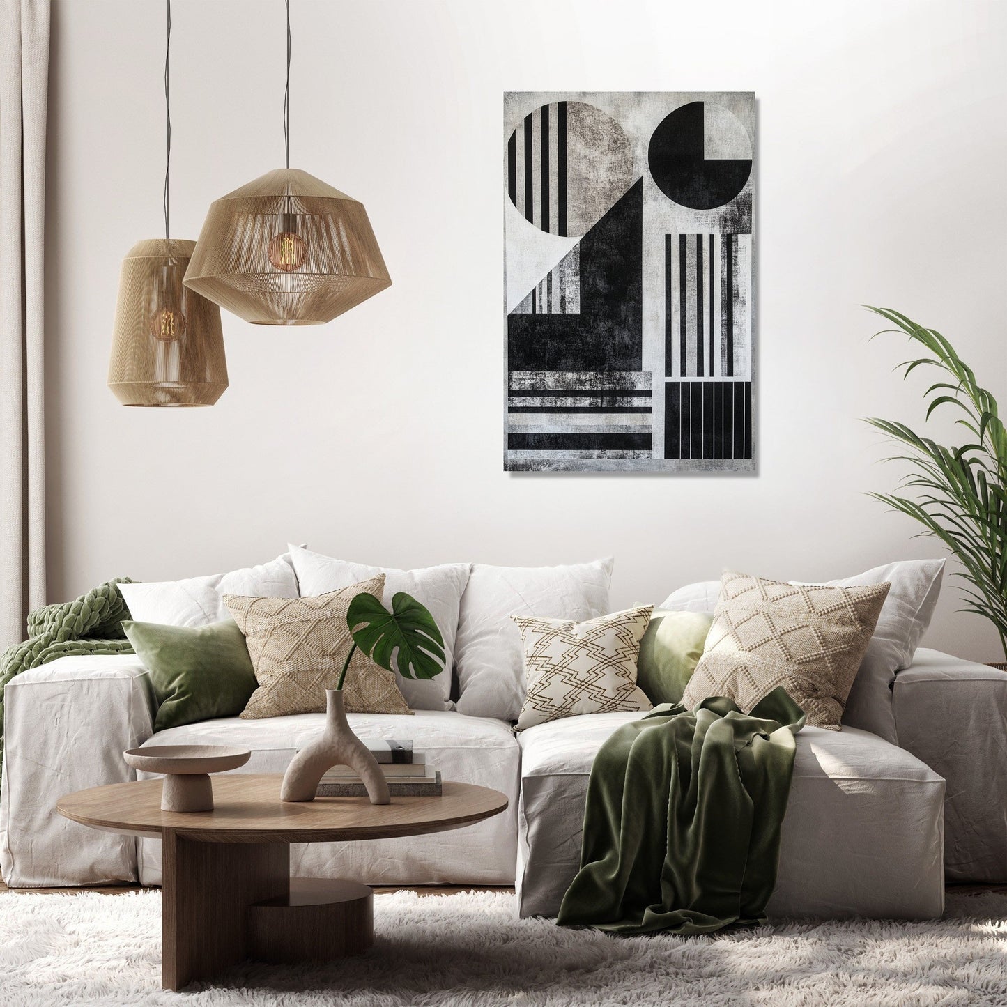 Bauhaus Bohemian Monochrome Canvas