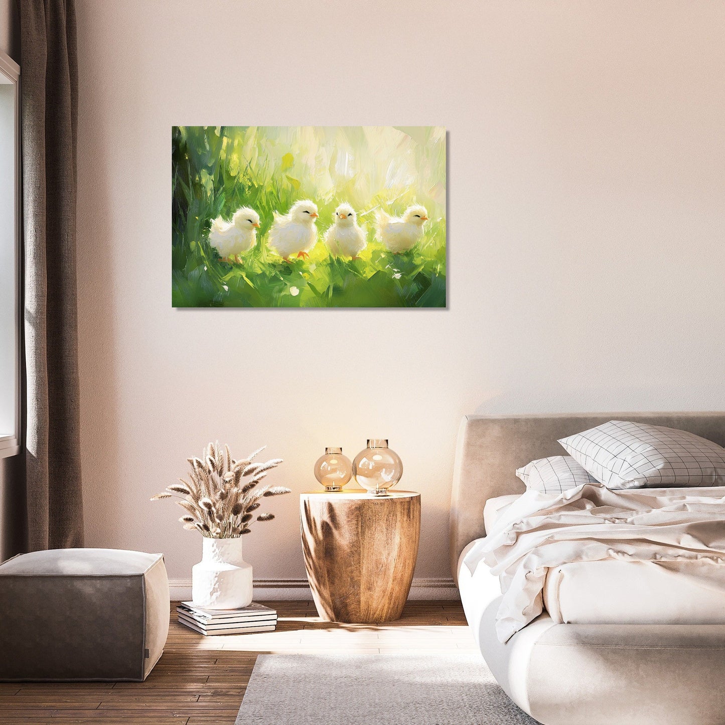 Chicks in Springtime Canvas