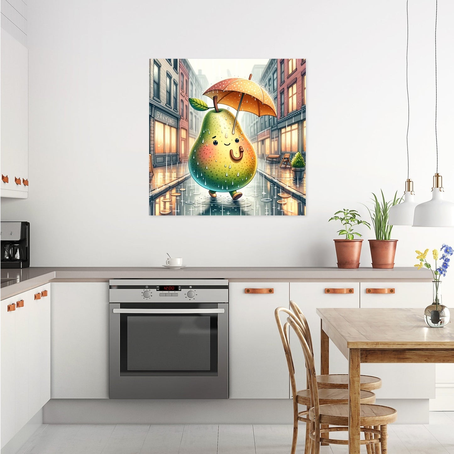 Rainy Day Pear Stroll Canvas