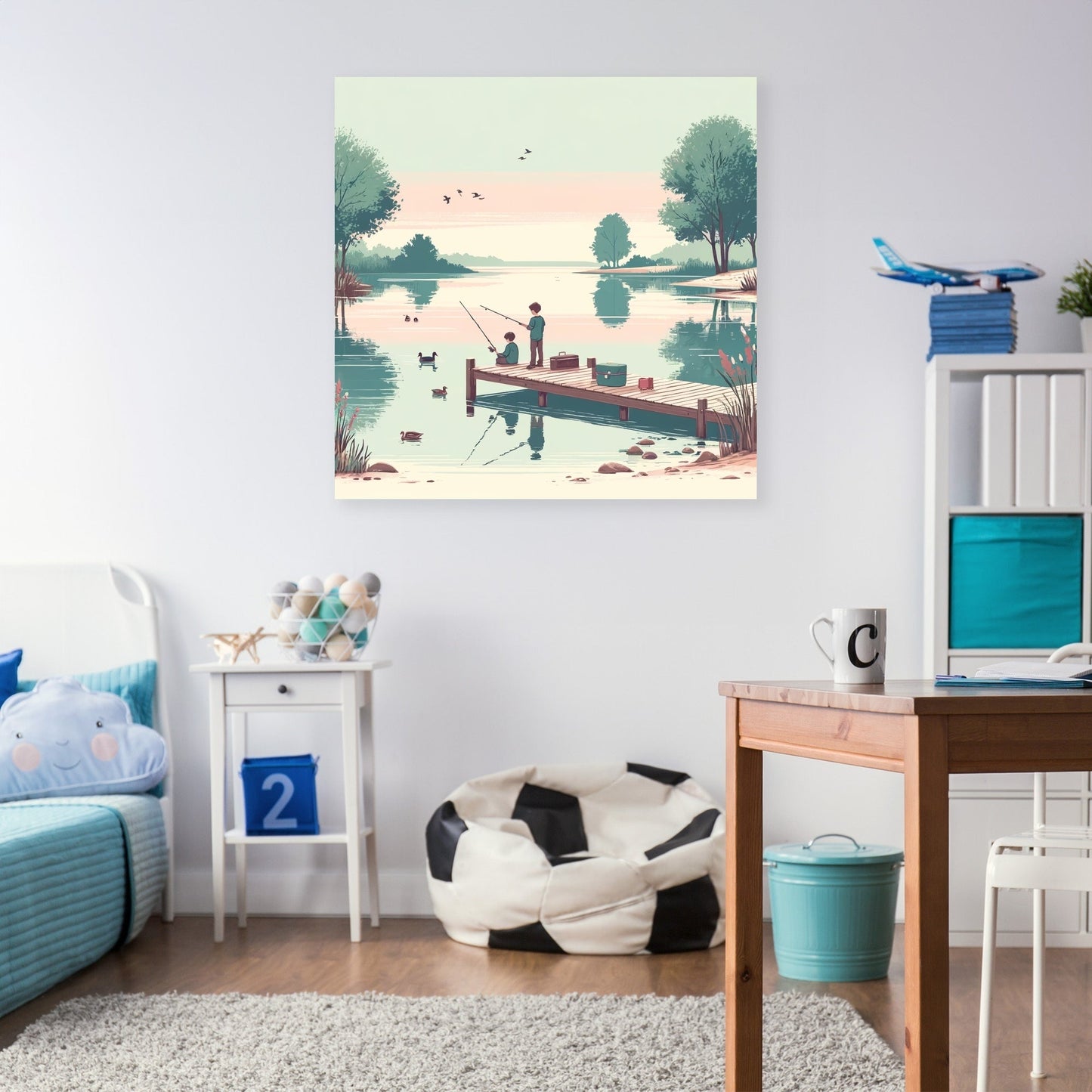 Lakeside Fishing Canvas