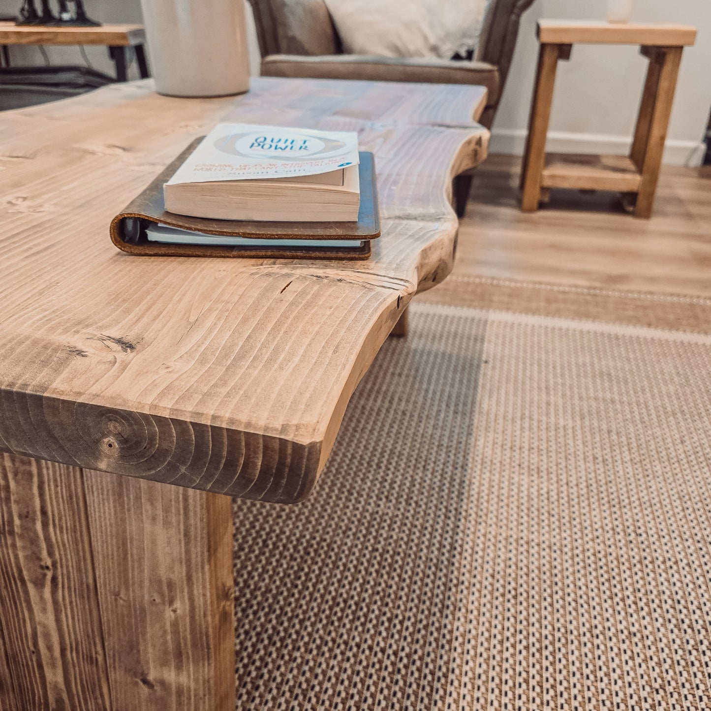 LINA Angled Legs Chunky Live / Waney Edge Coffee Table