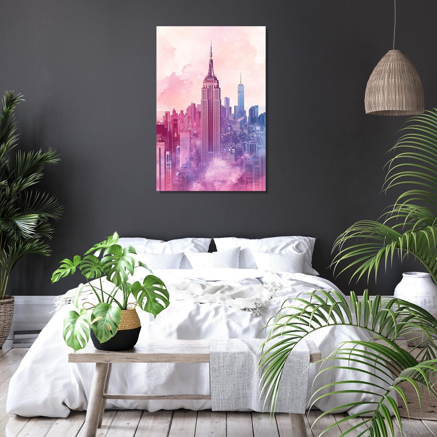 Golden Hour Over Empire State Canvas
