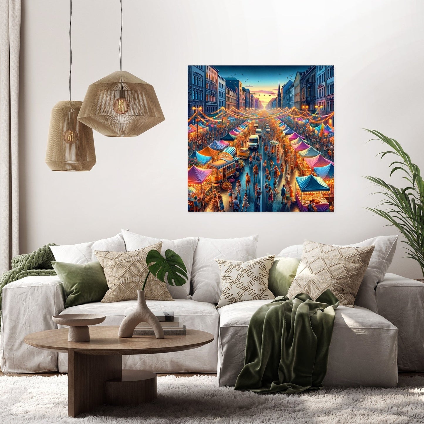 Festival Lights Summer Evening Canvas