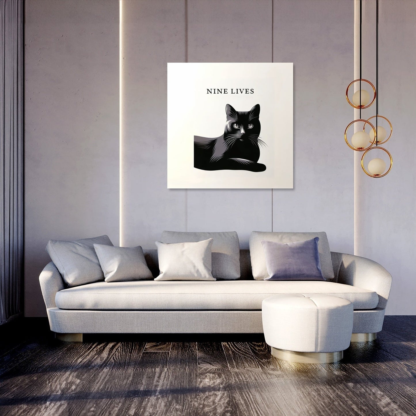 Mysterious Black Cat Canvas