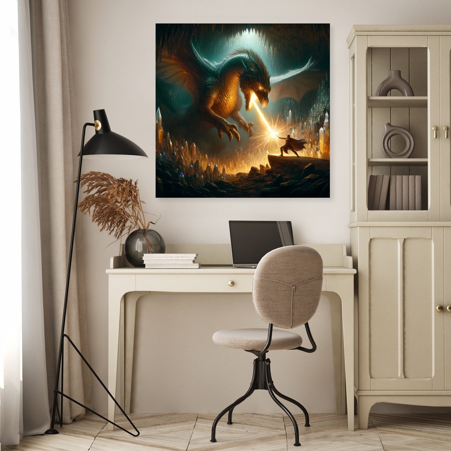 Hero at the Dragon's Lair Canvas
