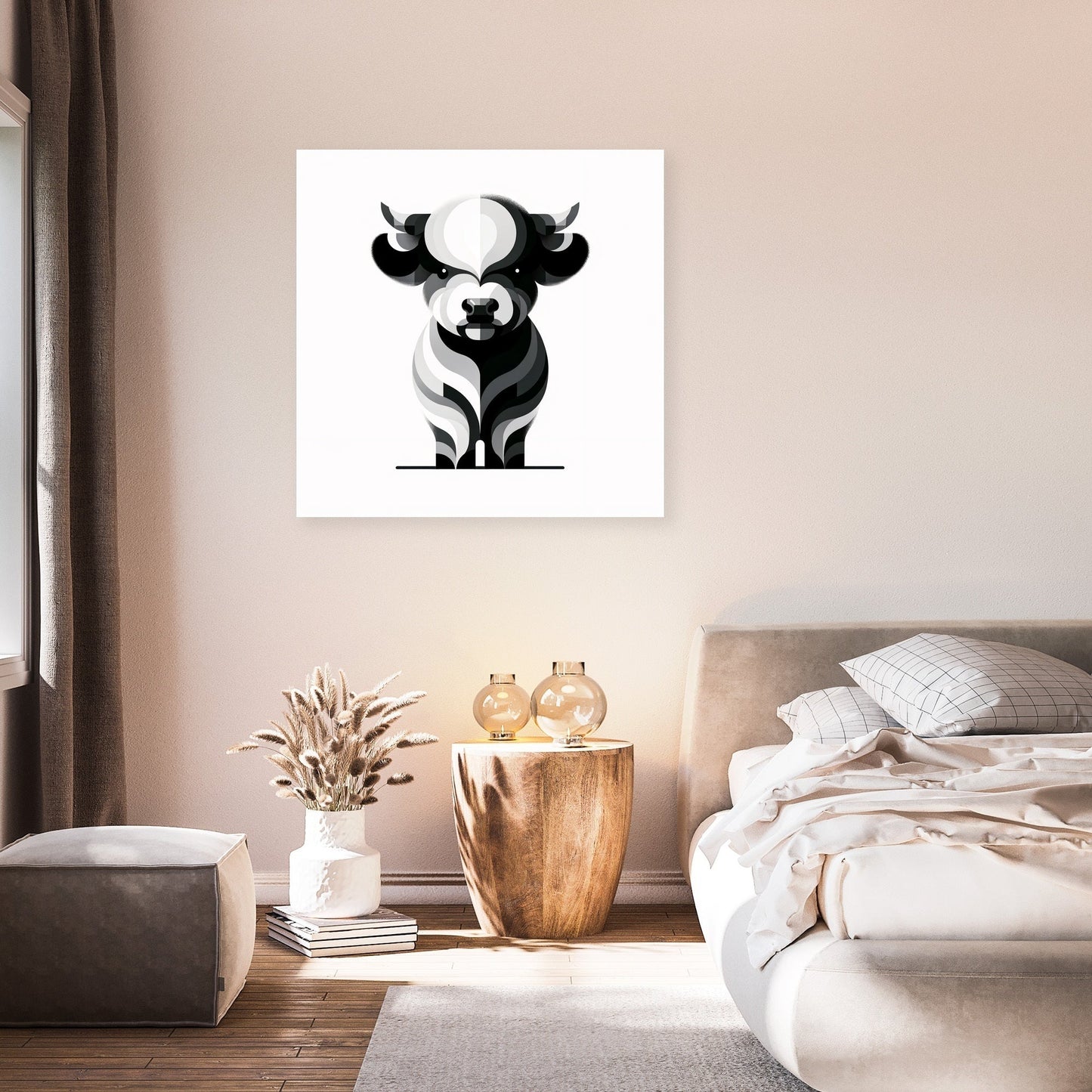 Cute Highland Silhouette Canvas