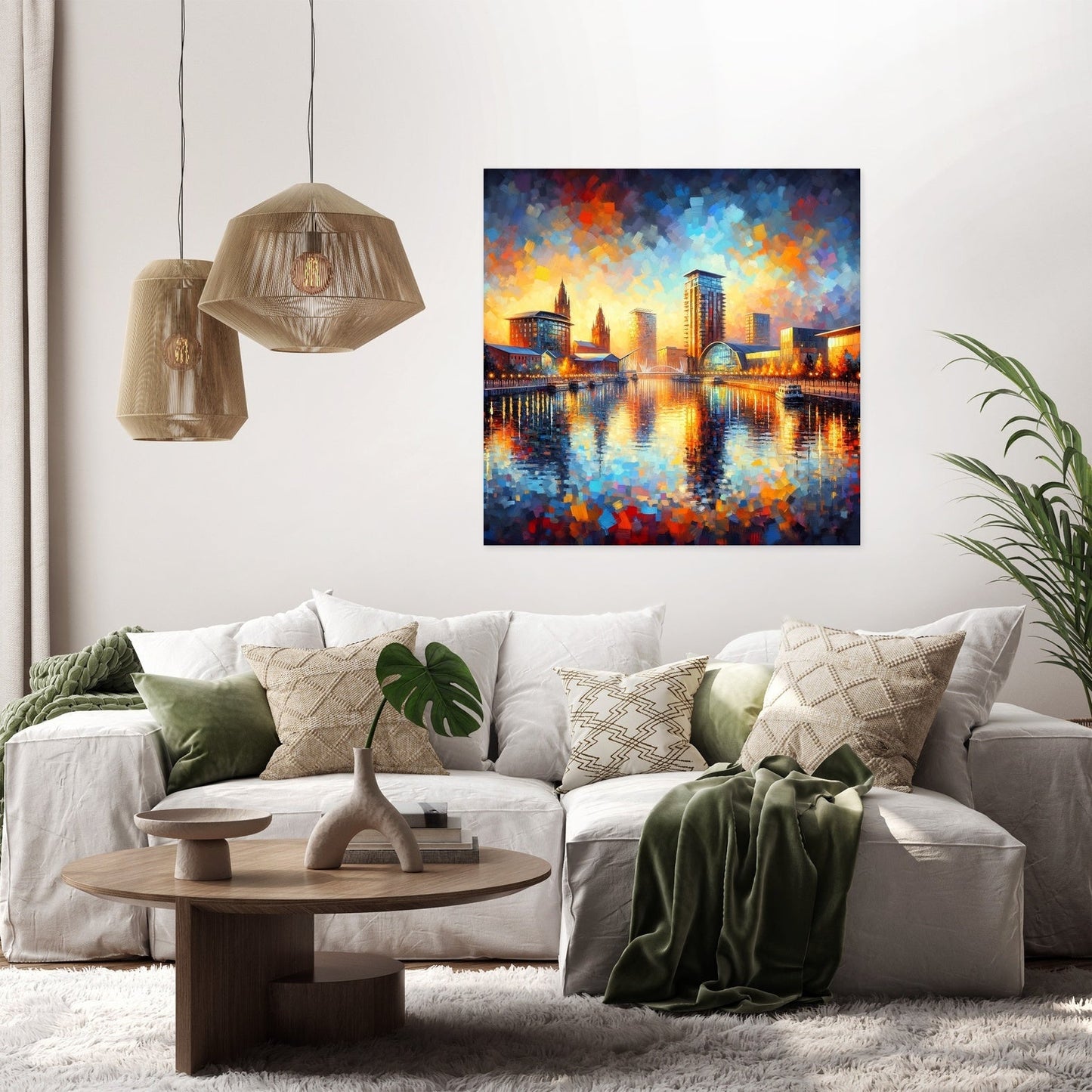 Manchester Salford Quays Sunset Canvas
