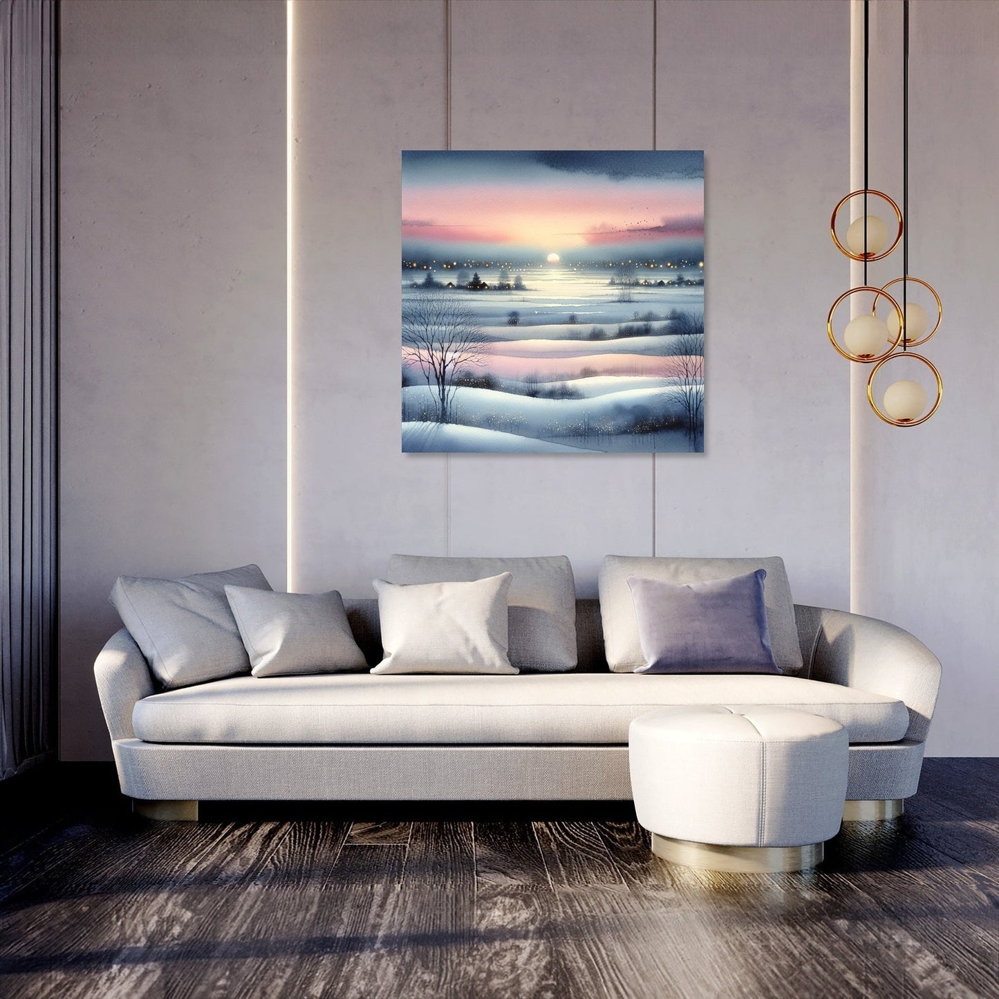 Winter Sunset Serenity Canvas
