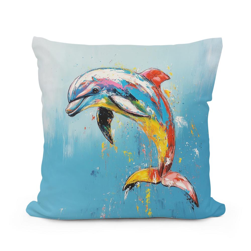 Dolphin's Dance Cotton Cushion