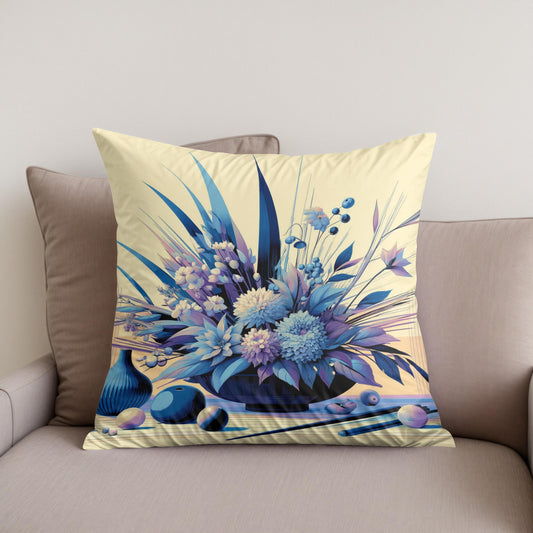 Modern Ikebana Cotton Cushion