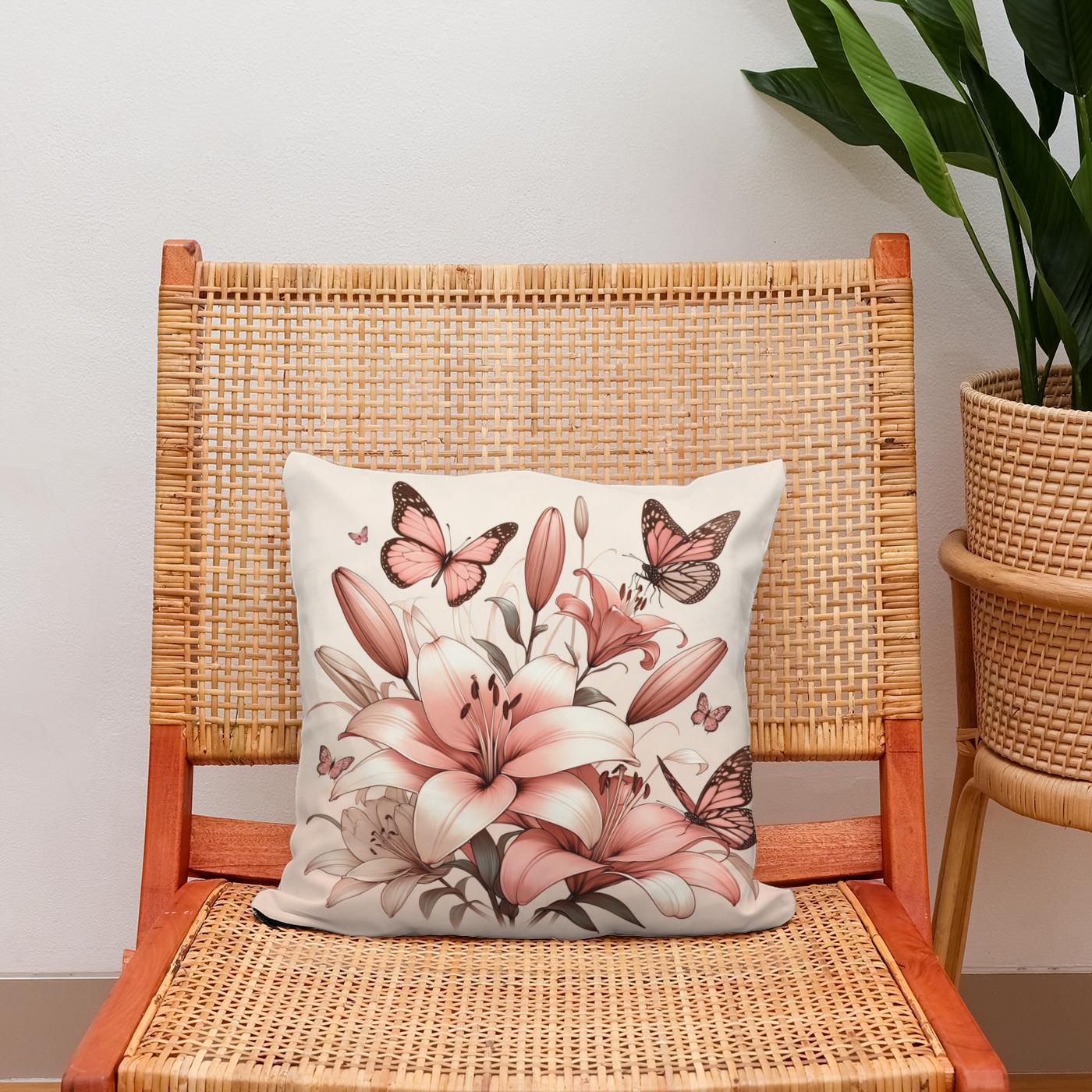 Blush Lily Whispers Cotton Cushion