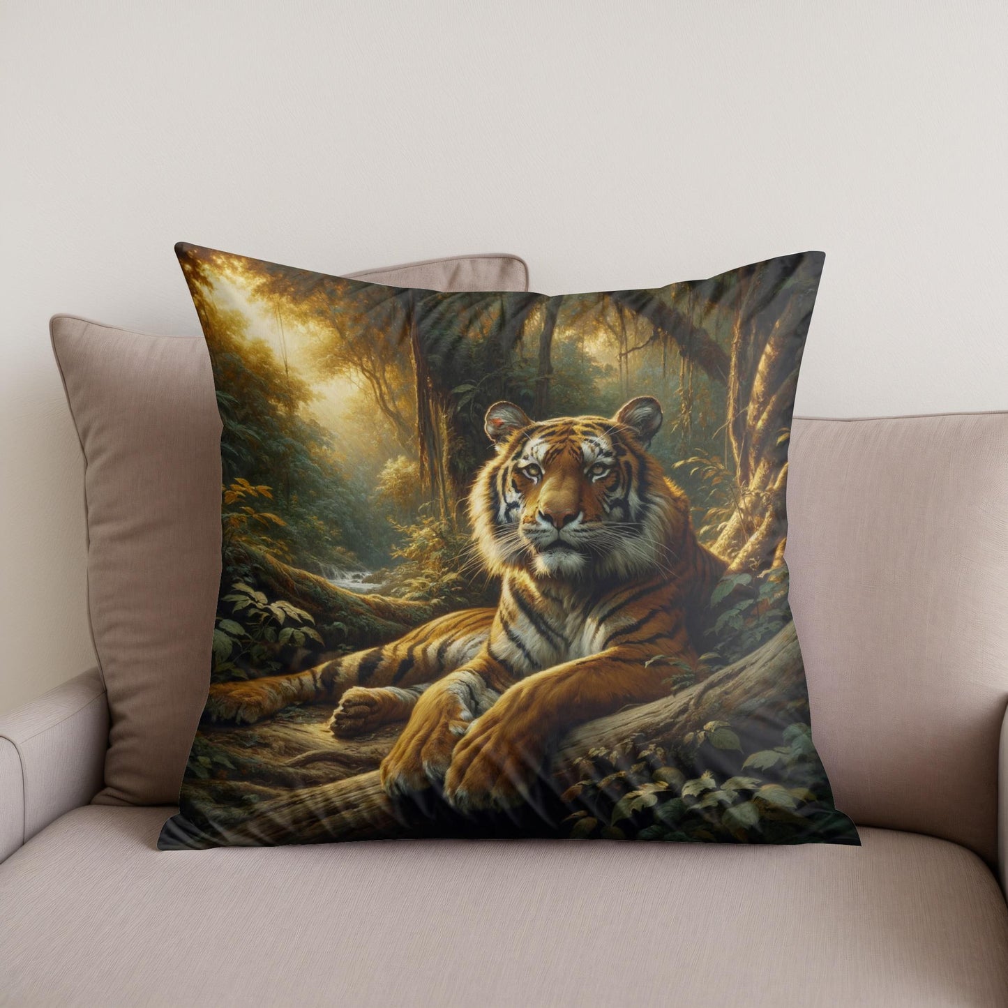 Jungle Repose Tiger Cotton Cushion