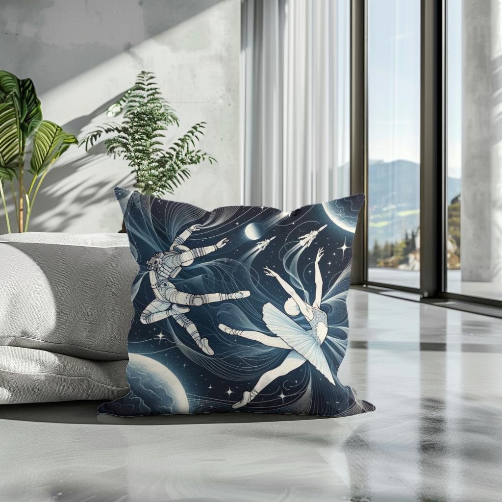 Space Ballet Cotton Cushion