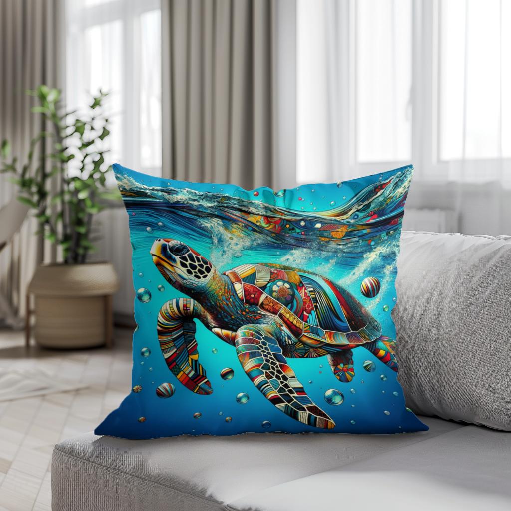 Pop Sea Turtles Cotton Cushion