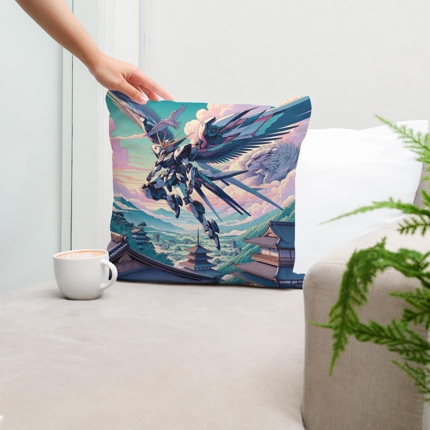 Skybound Mecha Warrior Cotton Cushion