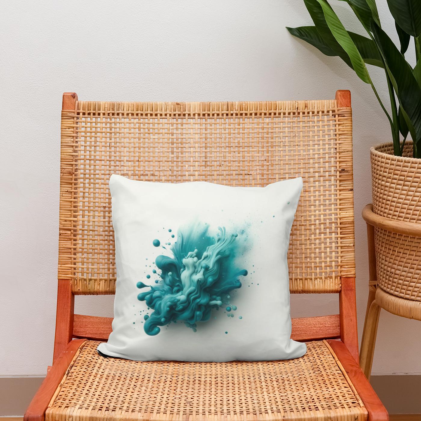 Teal Serenity Cotton Cushion