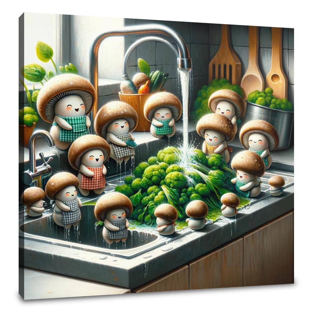 Merry Mushrooms Rinse Canvas