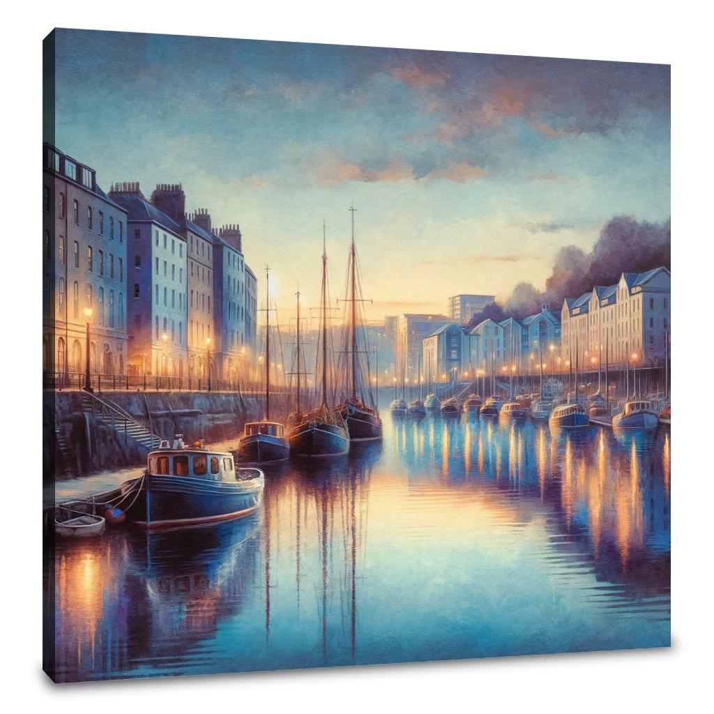 Bristol Harbourside Dusk Canvas