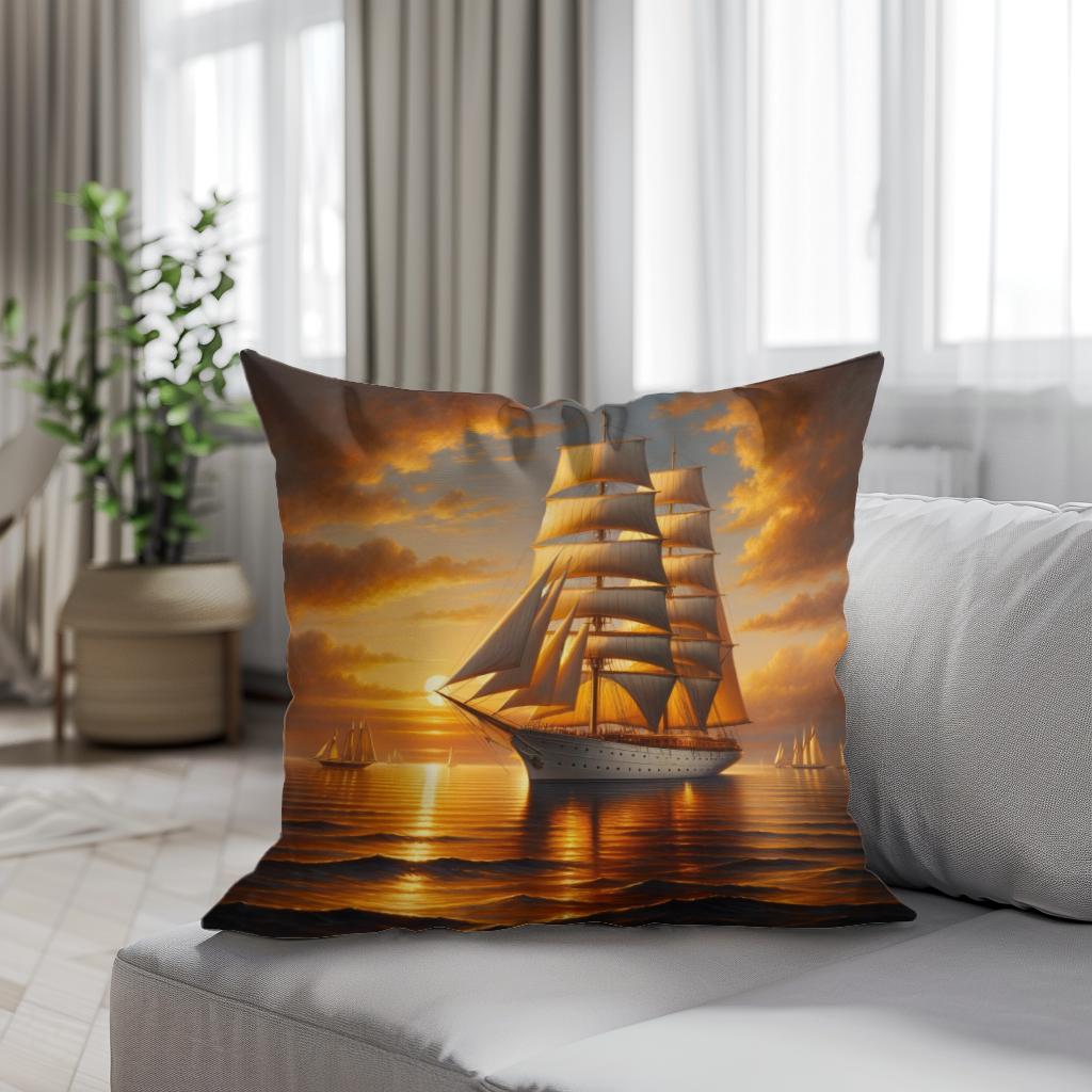 Sunset Voyage Cotton Cushion
