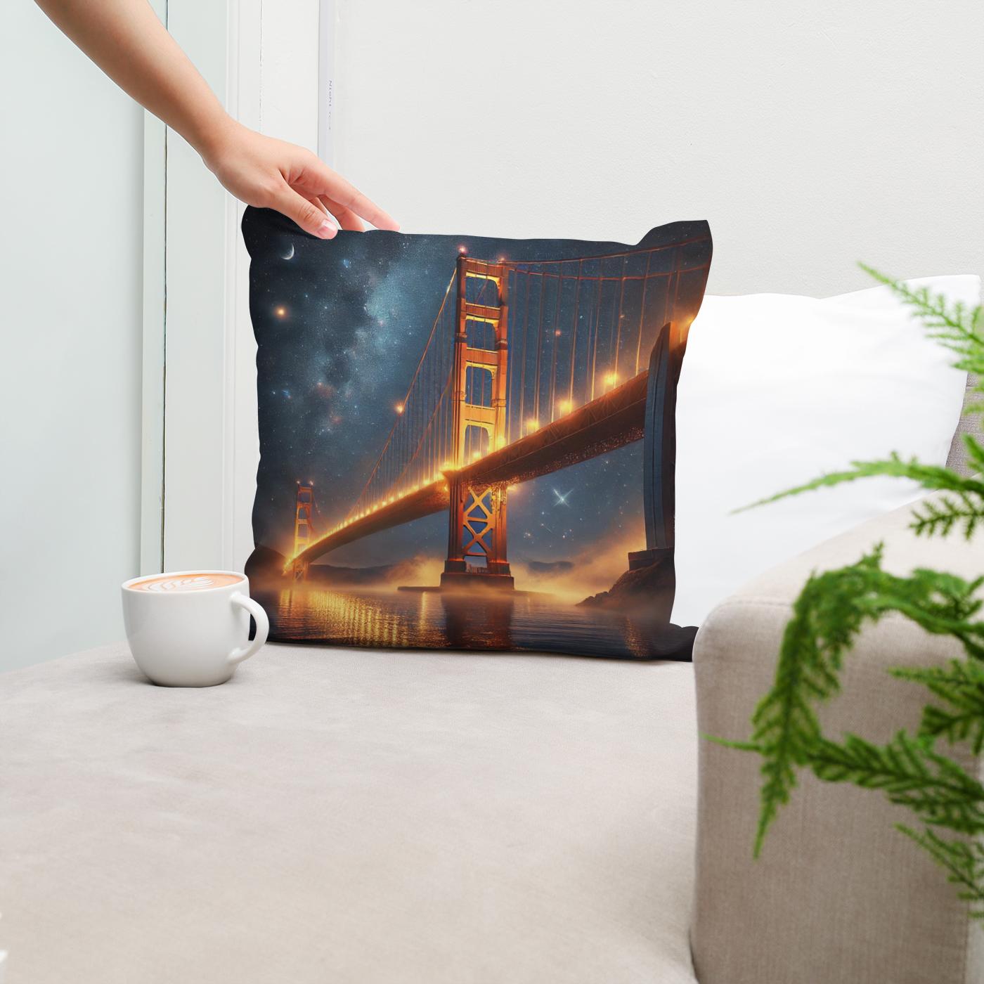 Golden Gate Starry Night Cotton Cushion