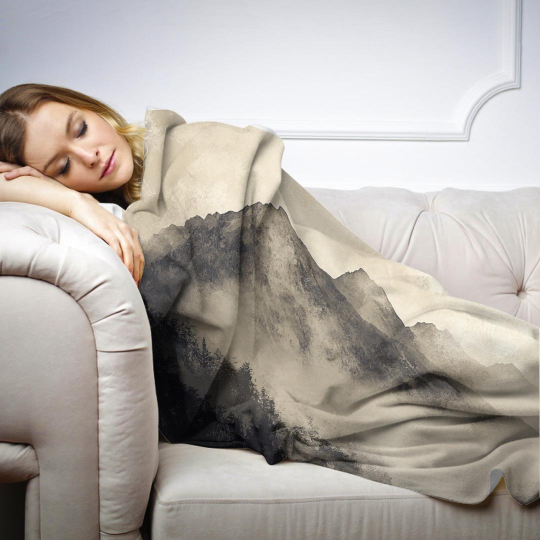 Misty Mountain Peaks Blanket