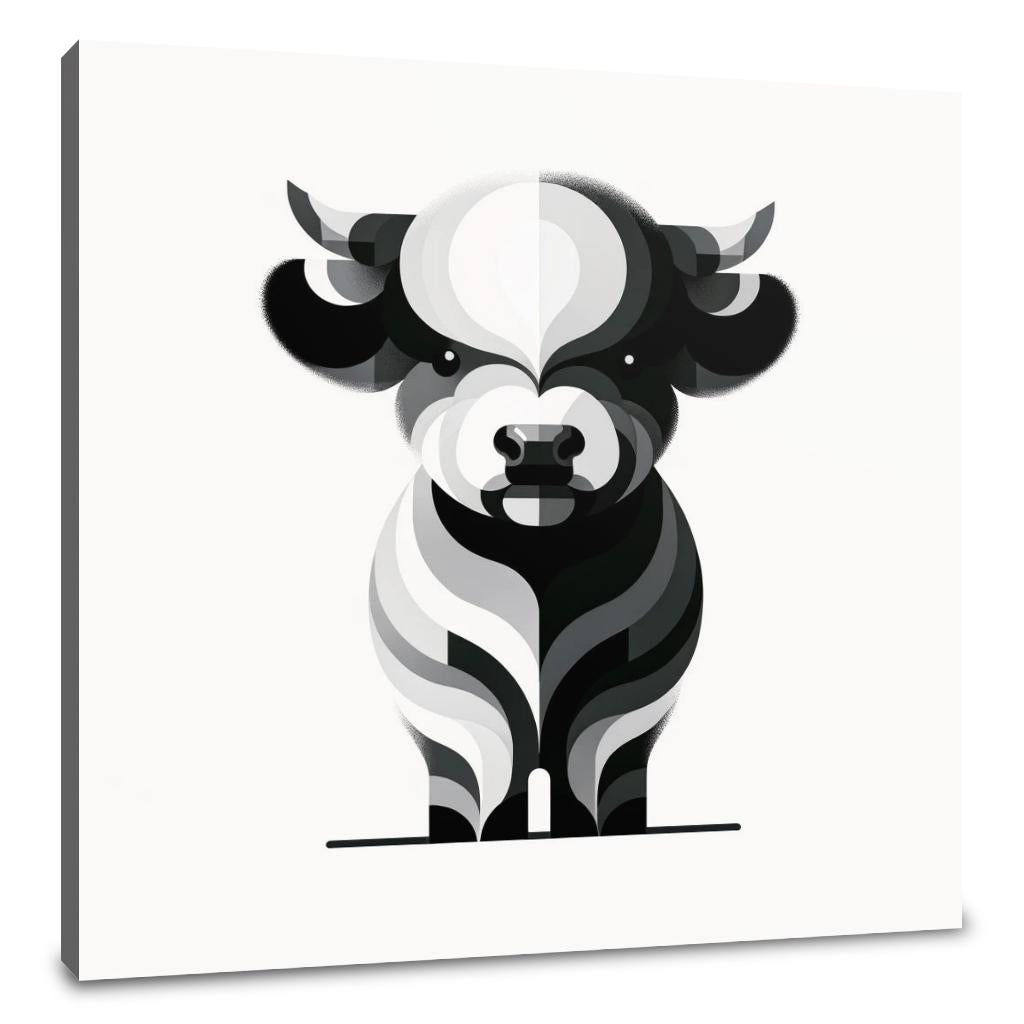 Cute Highland Silhouette Canvas