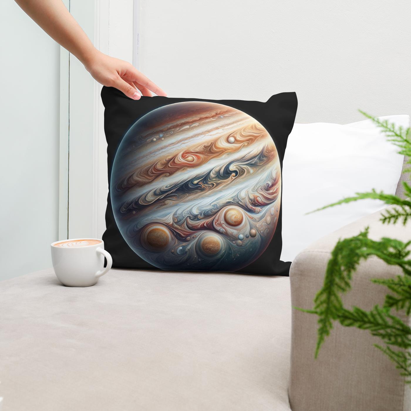 Jupiter's Swirling Majesty Cotton Cushion