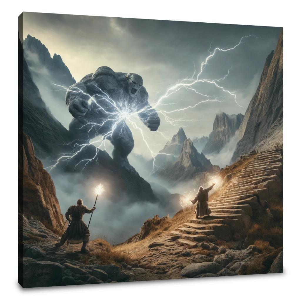 Mountain Pass Showdown Canvas