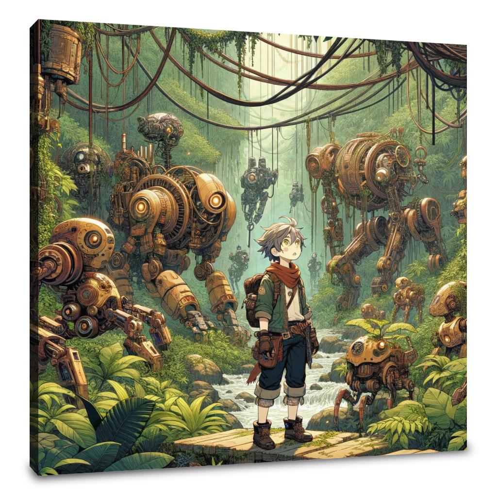 Robotic Wilderness Adventure Canvas