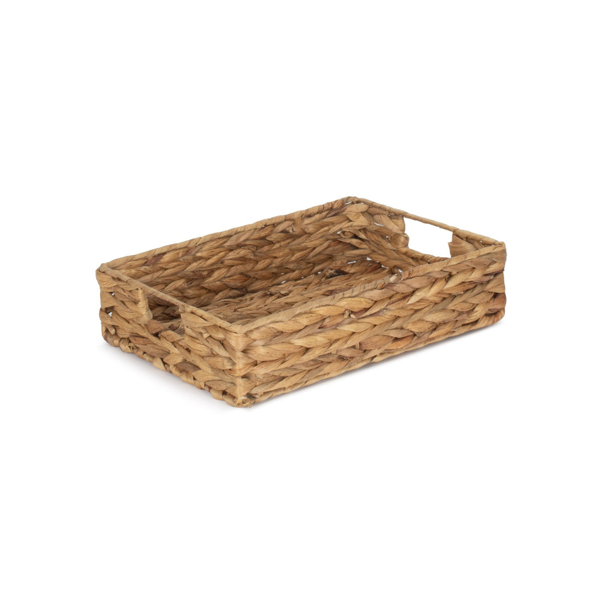 Small Shallow Rectangular Water Hyacinth Storage Tray Basket
