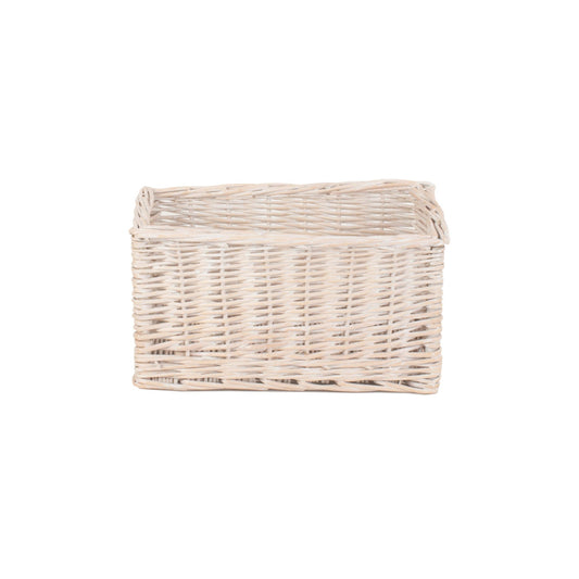 Small White Wash Willow Storage Basket
