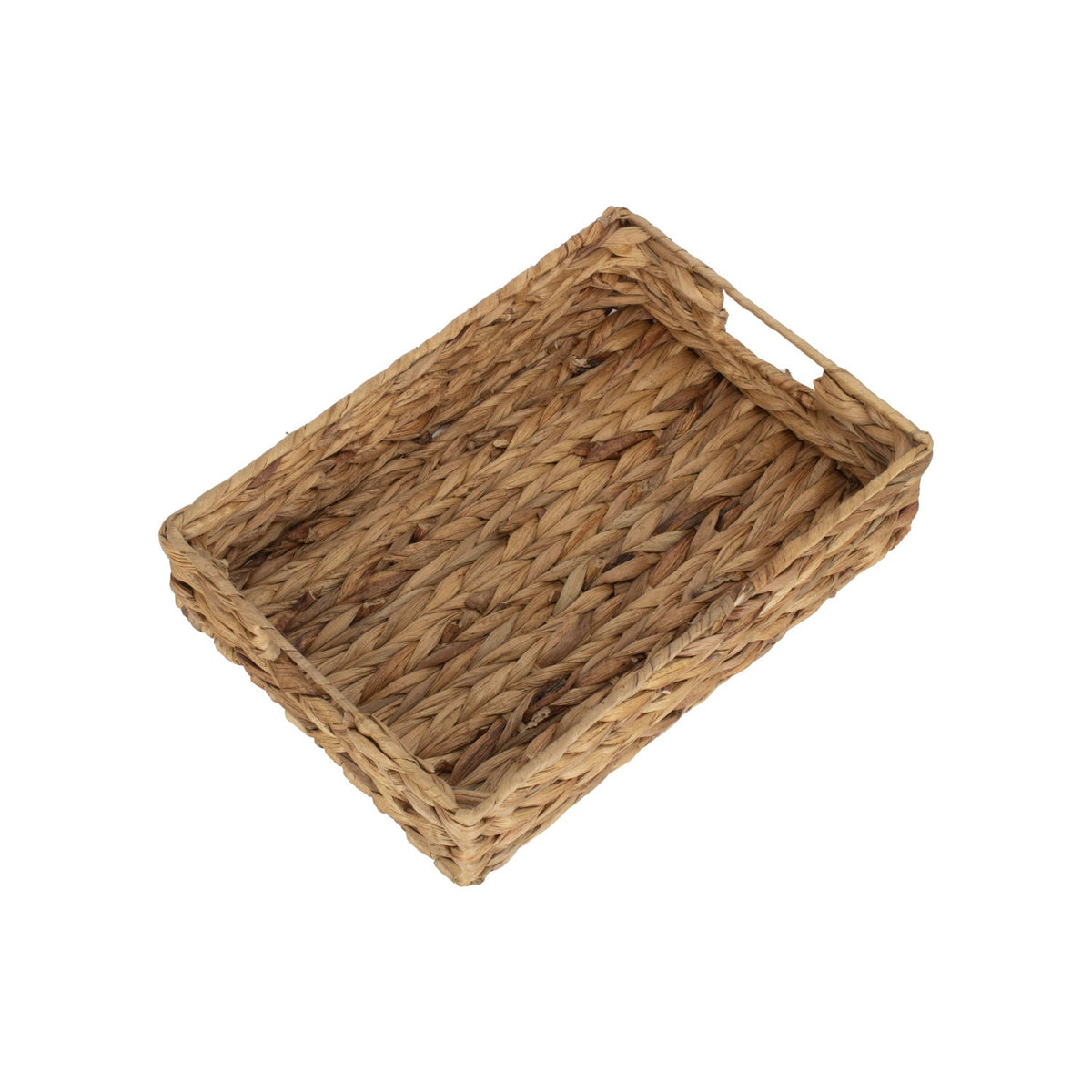 Small Shallow Rectangular Water Hyacinth Storage Tray Basket