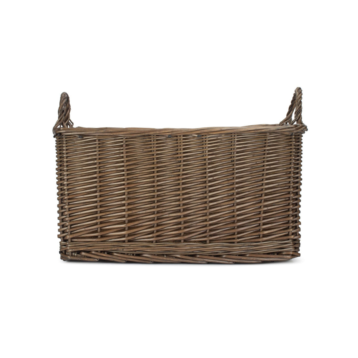 Small Rectangular Antique Wash Hessian Lined Storage Basket