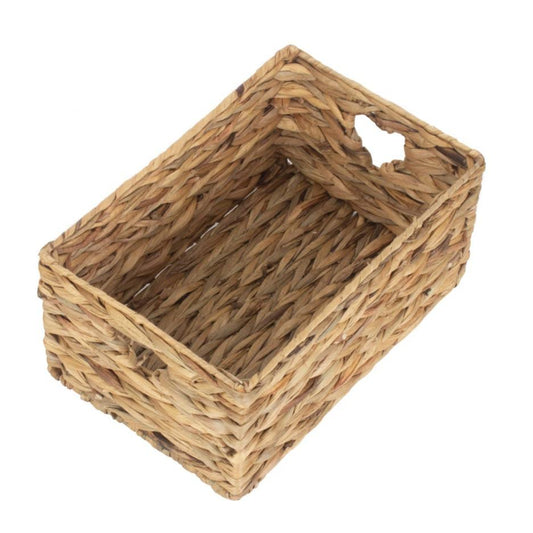 Small Water Hyacinth Storage Basket Size 1 With Heart Cut-Out Handles