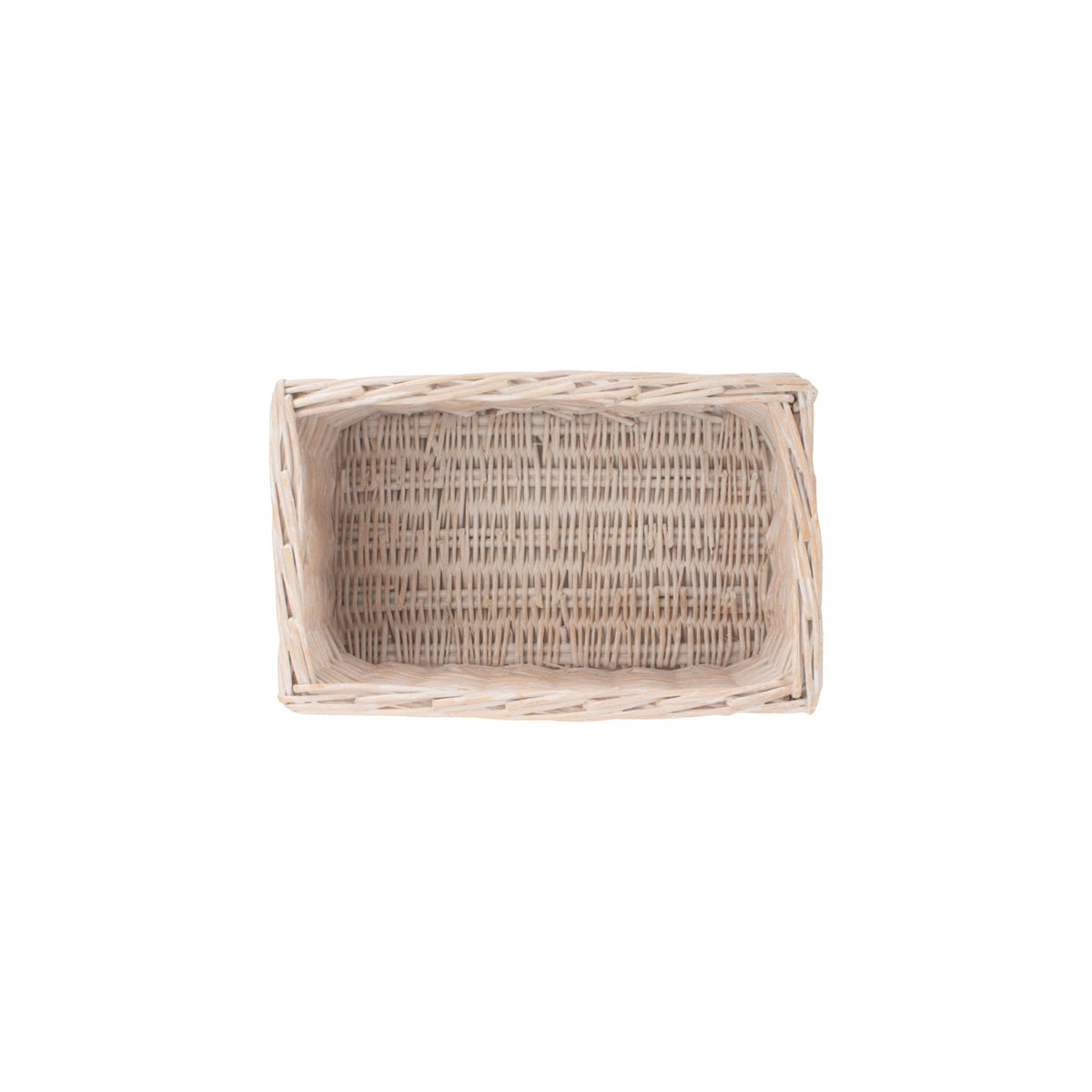 Small White Wash Willow Storage Basket