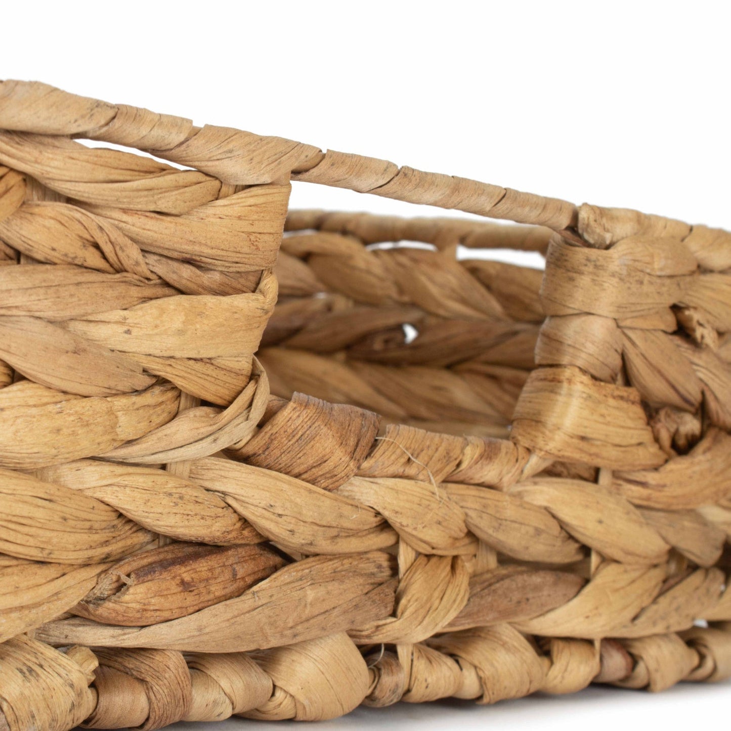 Small Shallow Rectangular Water Hyacinth Storage Tray Basket
