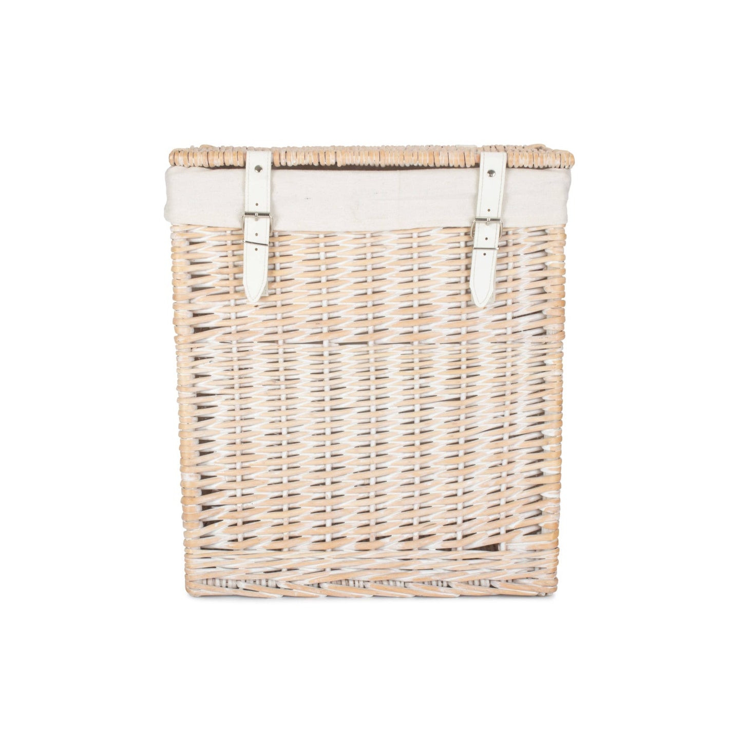 Boutique White Wash Willow Laundry Hamper with Lining - Small