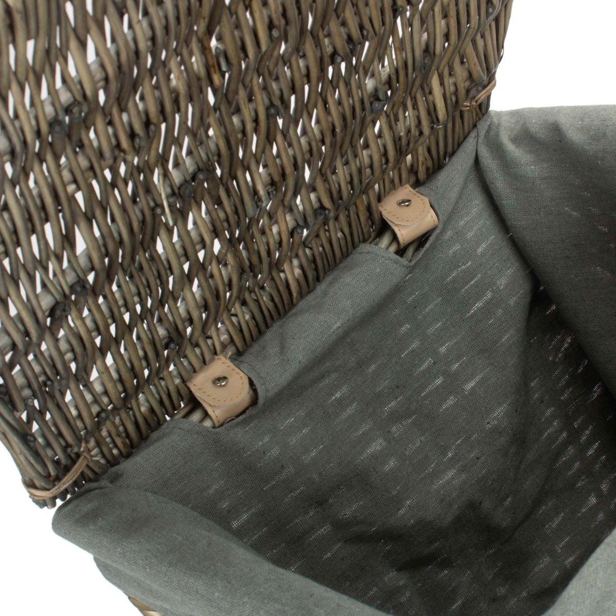 Small Square Laundry Basket with Grey Sage Lining