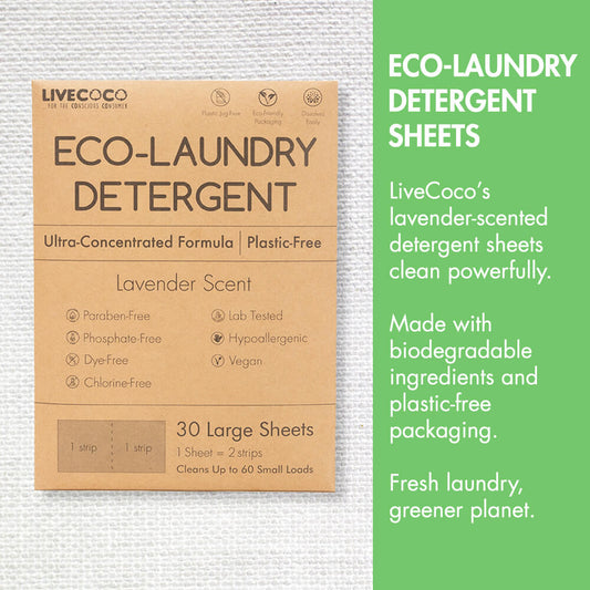 LiveCoco Eco-Laundry Detergent Sheets (60 Loads)